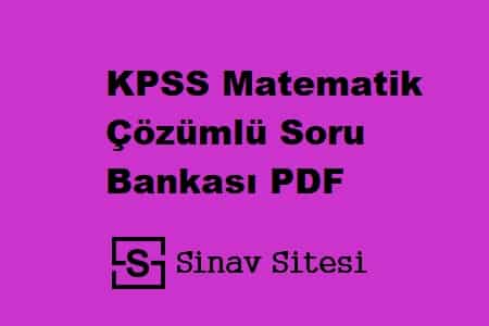 kpss matematik soru bankas? pdf